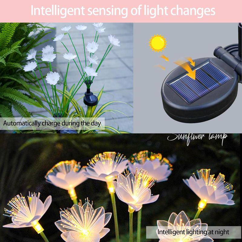 Solar-kirschblütenlichter, Led Ip65, Dekoration Für Wege/rasen/terrasse/zaun.