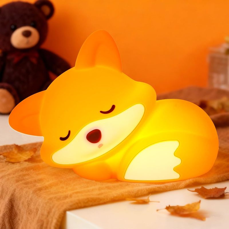 Amaredom Niedliches Fuchs-nachtlicht, Einstellbare Helligkeit Und 20-minuten-timer, Energieklasse A, Einzigartiges Geschenk Fürs Kinderzimmer Und Bezauberndes Spielzeug