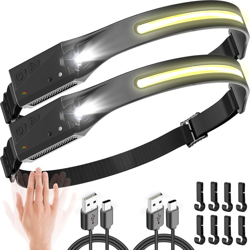 Extrem Leistungsstarke Led-stirnlampe Mit Usb-c-anschluss, 5 Leuchtmodi, Wasserdicht, Zum Wandern/camping