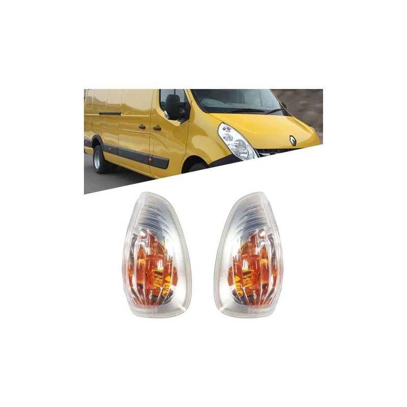Außenspiegelblinker Für Master 3, Baujahre 2010–2024, Blinkerglas – Orange (links + Rechts), E-prüfzeichen