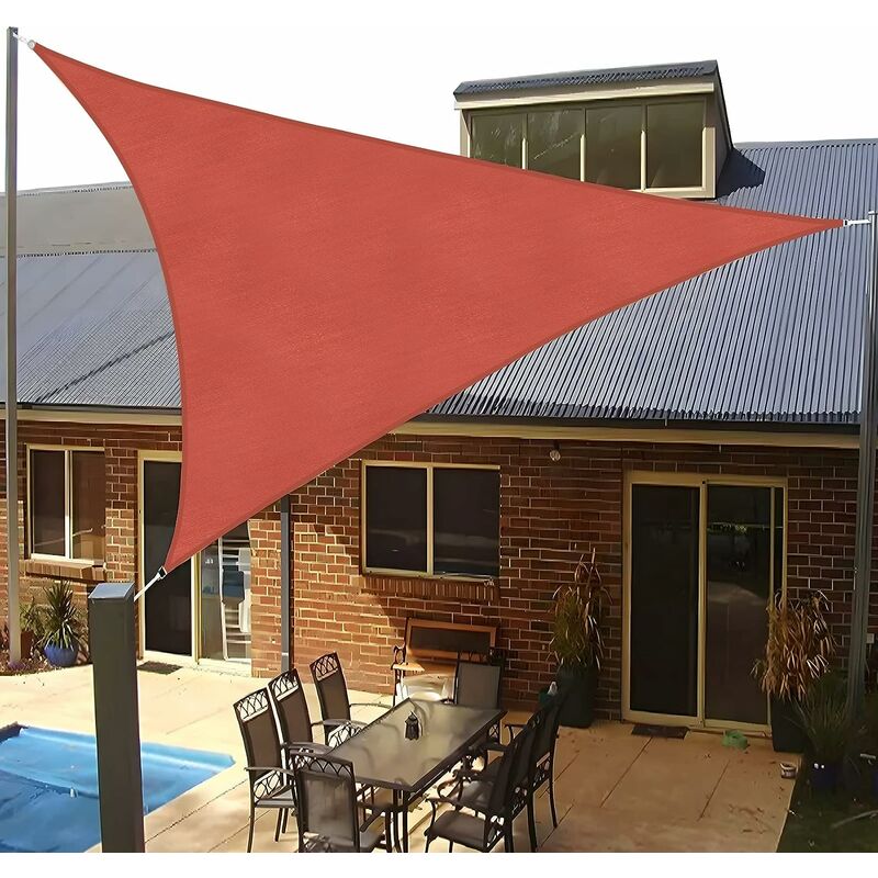 Vurahome - Uv-sonnensegel - 3,6 X 3,6 X 3,6 M Hdpe Dreieck-sonnenschutz - Garten-balkon-sonnensegel [rot]