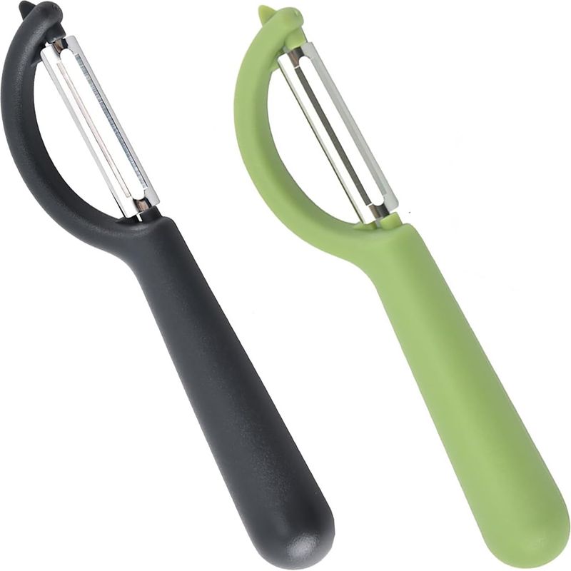 Universal-sparschäler (2 Stück), Drehbarer Edelstahl-sparschäler, Küchenmesser Mit Scharfer Klinge Für Gemüse Und Obst, Grün+schwarz