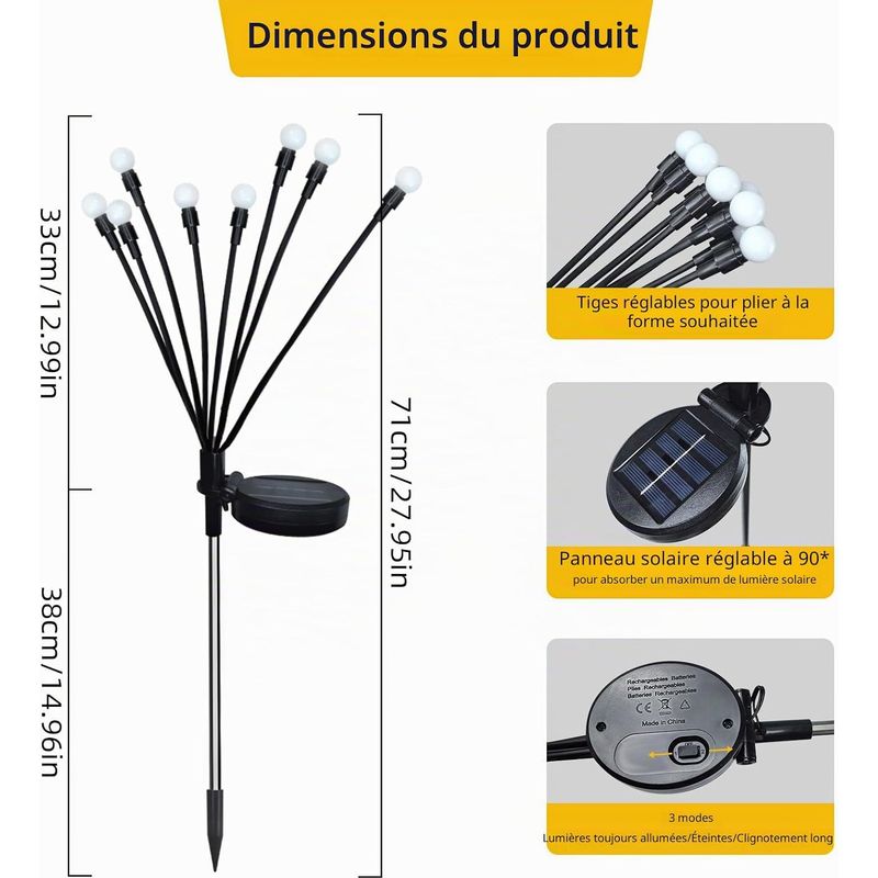 Dekorative Solar-glühwürmchenlichter, Wasserdicht, Für Garten/wege/zaun.