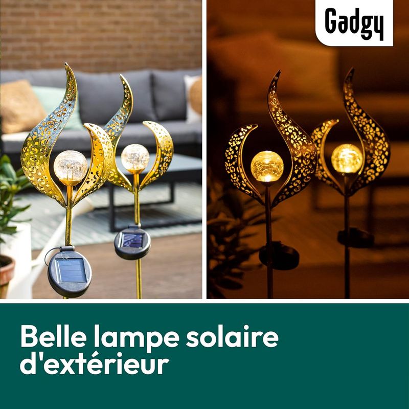 Solarlampen Mit Flammeneffekt, Glaskugel, Wasserdicht, Für Garten/terrasse/wege.