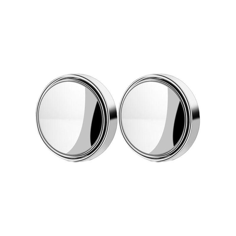Set Mit 2 Totwinkelspiegeln, 5,1 Cm Runder Hd-glas-konvexspiegel Mit 360°-weitwinkel Und Abs-gehäuse Für Pkw, Suvs Und Lkw, Silber