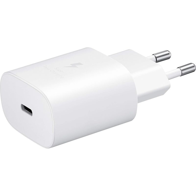 Usb-c-ladegerät, 25-w-ultraschnell-netzteil, Usb-c-auf-usb-adapter, Samsung-schnellladegerät, Original, Kabellos, Weiß