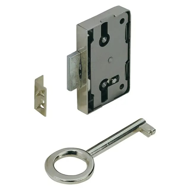 Hettich Nutbart-Aufschraubschloss 60 mm x 58 mm x 8,7 mm Stahl vernickelt