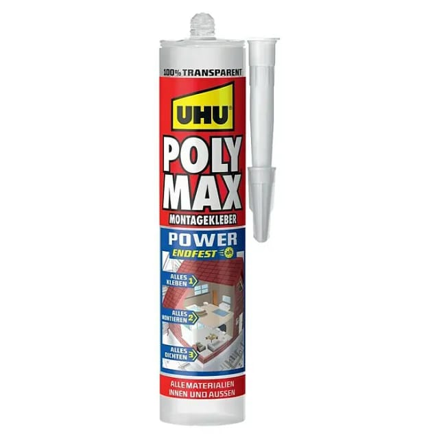 UHU Poly Max Montagekleber Power Transparent 300 g