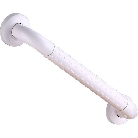 50 Cm Langer, Rutschfester Haltegriff Aus Edelstahl Mit Geriffelter Nylonbeschichtung, Tragkraft 200 Kg, Für Mehr Sicherheit In Bad Und Wc, Weiß