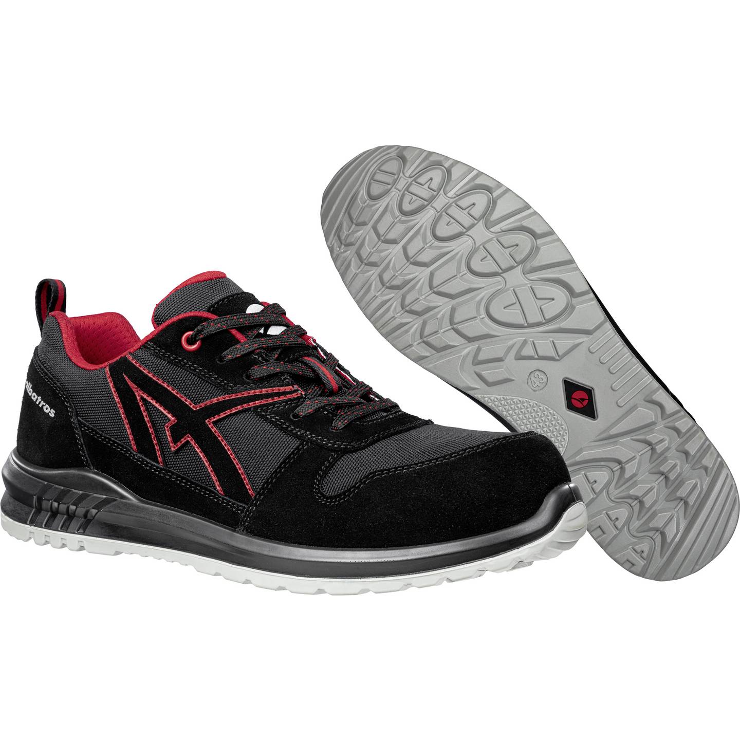 [neuwertig] B-ware Albatros Sicherheitsschuh S3 Clifton Low Src 648700210000043 Schwarz Rot Größe
