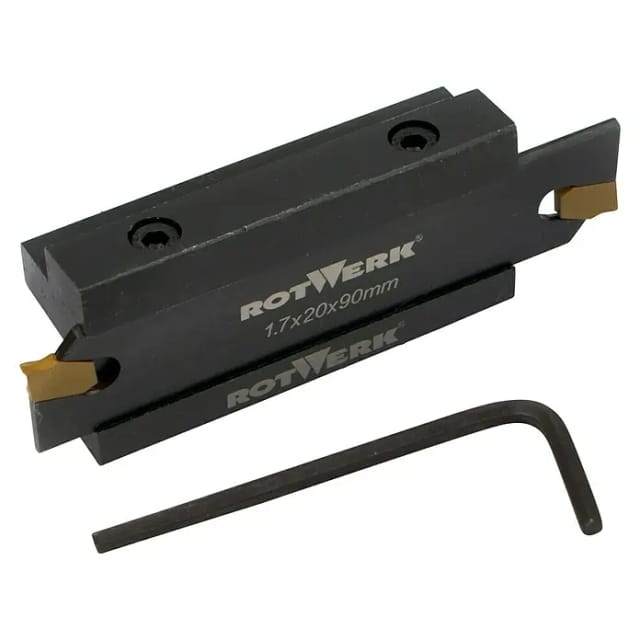 Rotwerk Abstechhalter 8 mm, mit 2x HM-Abstechplatten 2,5 mm TiN beschichtet