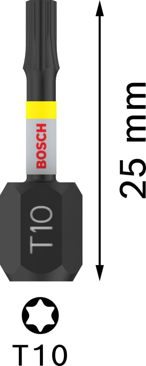 Bosch Insert Bits T10 Impact Control 2 Stück