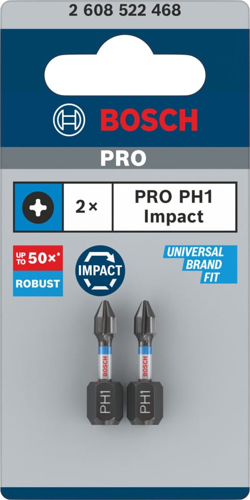 Bosch Insert Bits PH1 Impact Control 2 Stück