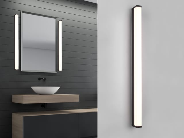 Trio LED-Wandleuchte Fabio 38 mm x 800 mm x 79 mm Schwarz Matt