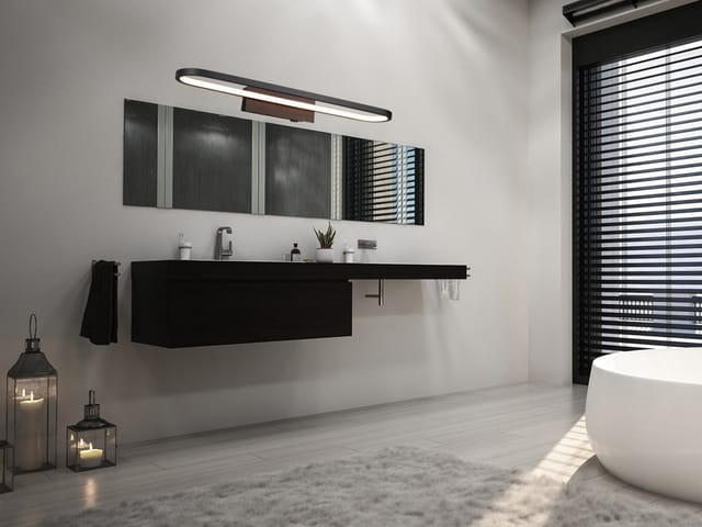 Trio LED-Wandleuchte Gianni 80 mm x 600 mm x 150 mm Schwarz Matt