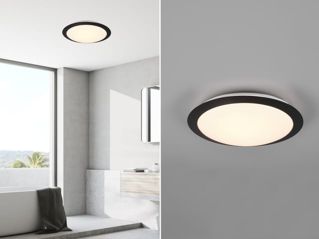 Trio LED-Deckenleuchte Umberto 80 mm x 290 mm x 290 mm Schwarz Matt
