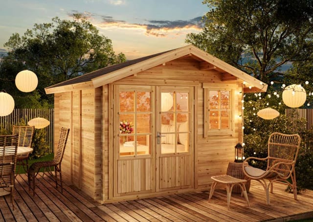 Alpholz Gartenhaus Palermo 331x331cm Naturbelassen