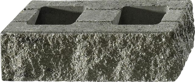 Kann Bruchsteinmauer Endelement Grau-Nuanciert 50 cm x 25 cm x 15 cm