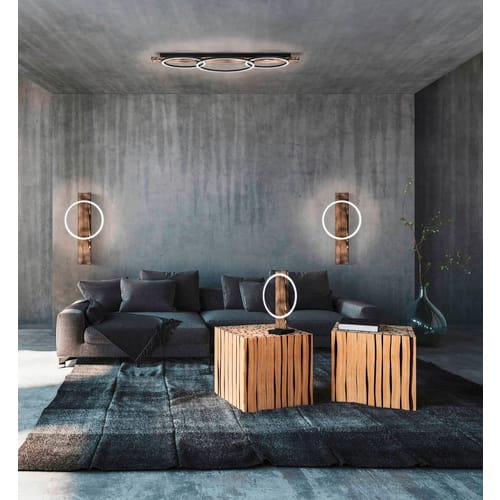 Eglo LED-Tischleuchte Boyal Schwarz Braun rustikal