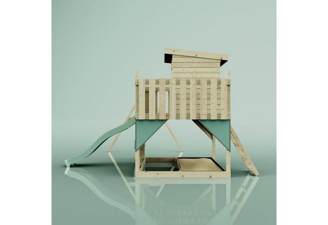PolarPlay Spielturm Björn, mit Babyschaukel, Mintgrün