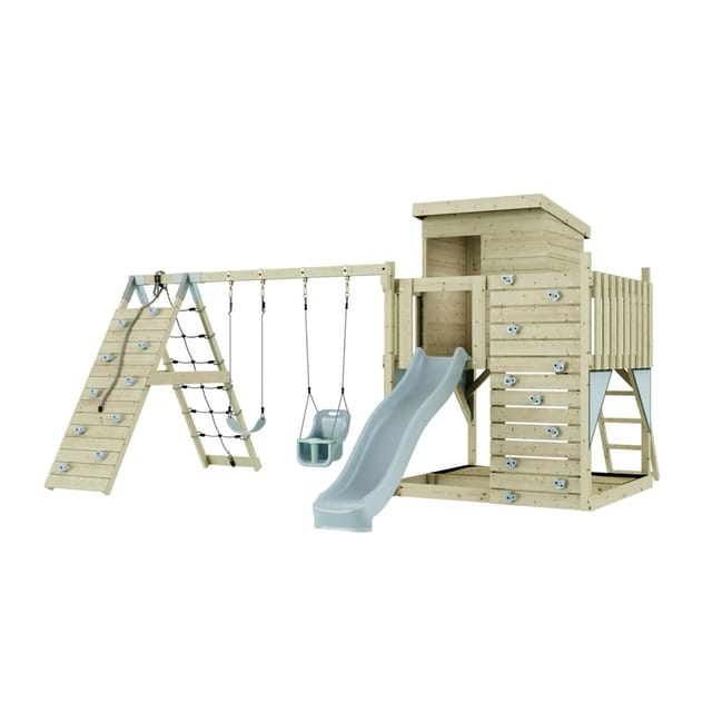 PolarPlay Spielturm Frida, mit Babyschaukel, Eisblau