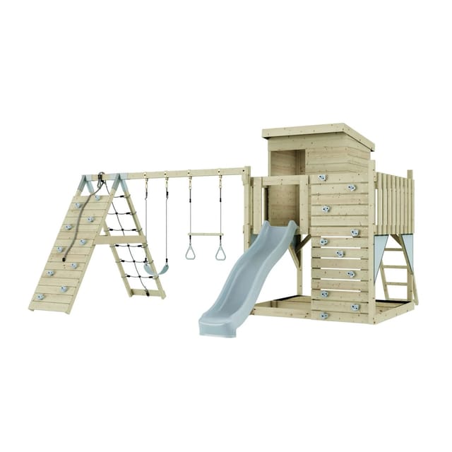 PolarPlay Spielturm Frida, mit Trapezstange, Eisblau