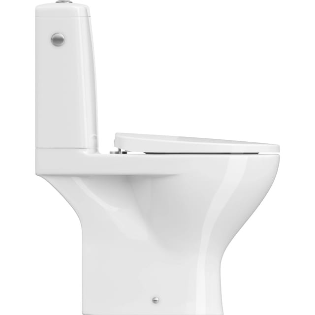 baliv Stand-WC-Set WC-7655 Weiß Spülrandlos Inkl. WC-Sitz mit Absenkautomatik