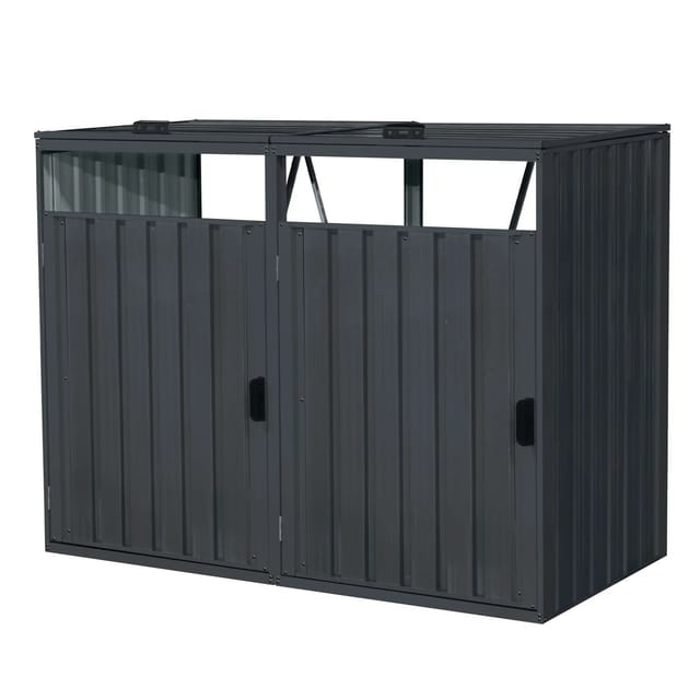 Axi Mülltonnenbox Owen Metall 2 x 240, Anthrazit