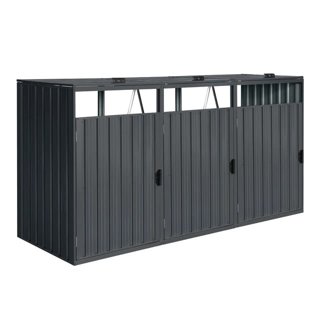 Axi Mülltonnenbox Owen Metall 3 x 240, Anthrazit