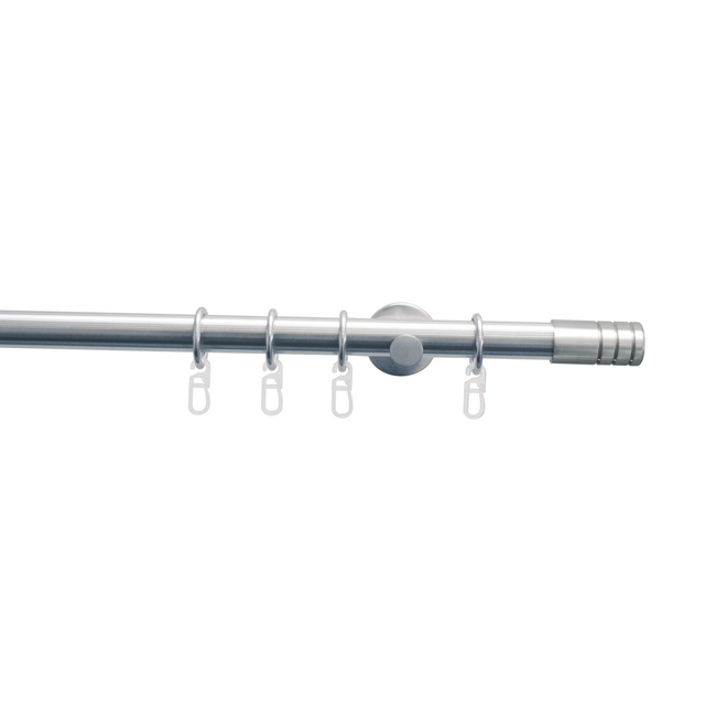 Gardinia Gardinenstangen-Set Zylinder Ø 20 mm Edelstahloptik 160 cm