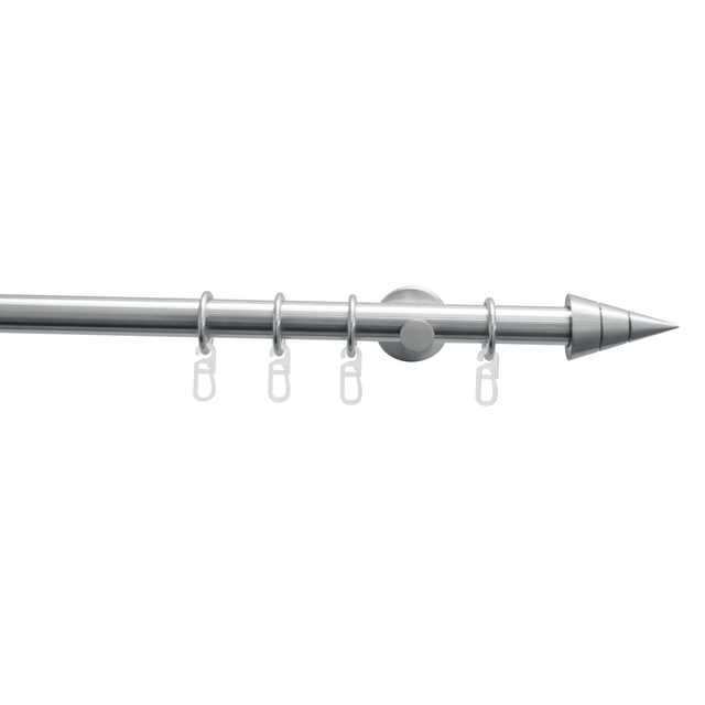 Gardinia Gardinenstangen-Set Kegel Ø 20 mm Edelstahloptik 200 cm