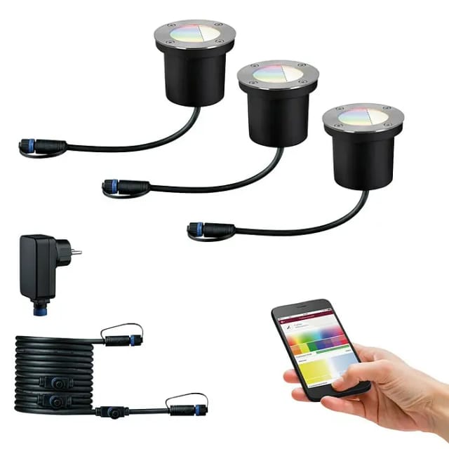 Paulmann Outdoor P&S Boden EBL Starterset Silber IP65 RGBW 24V ZigBee