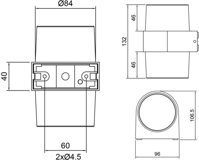 Reality LED-Wandleuchte Molina 132 mm x 96 mm x 107 mm Anthrazit