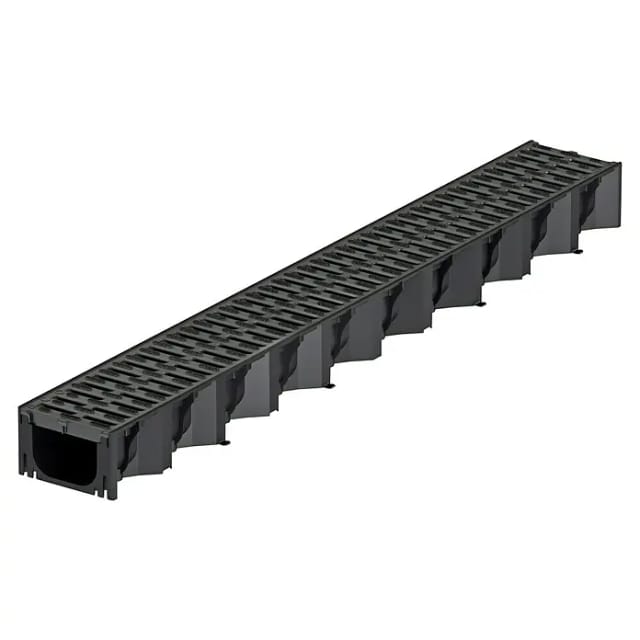 ACO Rinne Hexaline 2.0 Microgrip 1 m Kunststoff Schwarz