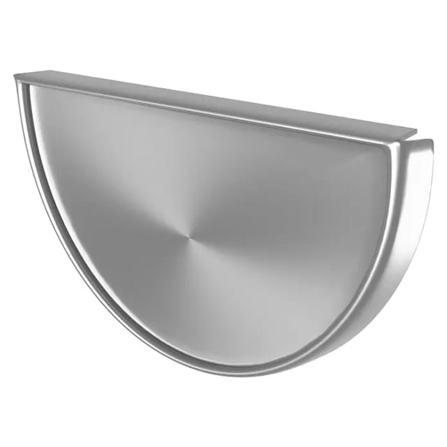 Sarei Enddeckel für SDF-Halbrundrinne Piccolo Alu Natur RG 80