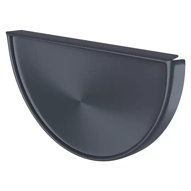 Sarei Enddeckel für SDF-Halbrundrinne Piccolo Alu-Anthrazit RG 80