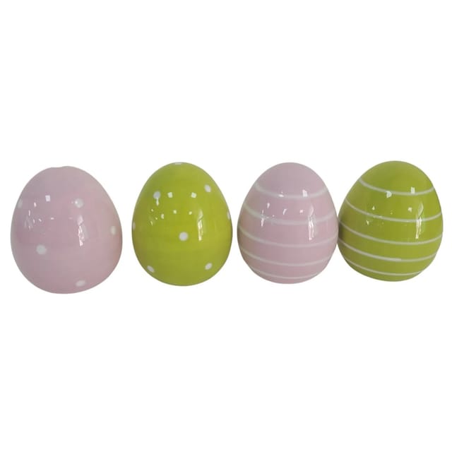 Boltze Dekoaufsteller Finn 4-fach Sortiert 8 cm x 7 cm x 8 cm Grün-Rosa