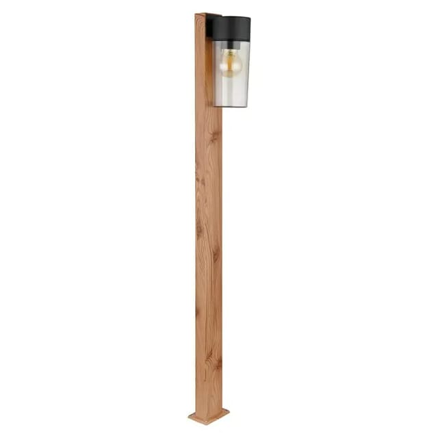 Globo Außenleuchte Etsi Edelstahl 100 cm Holzoptik Dunkel