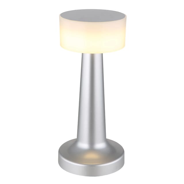 Globo Tischleuchte Angelika Kunststoff Dimmbar 21,5 cm Nickel Matt