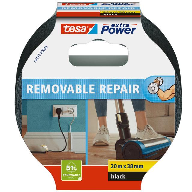 Tesa Extra Power Eco Repair Schwarz 20 m x 38 mm