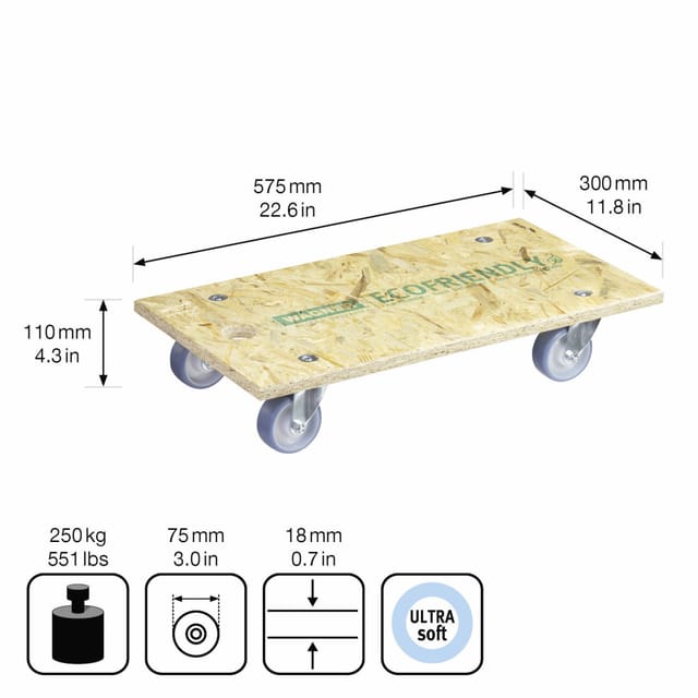 Wagner Transporthilfe 1173 Tragkraft 250 kg 575 mm x 300 mm FSC®
