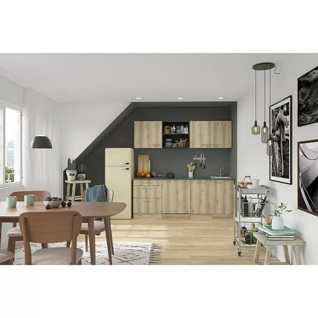 OPTIFIT Livorno290 Küchenzeile 210 cm Wildeiche Nachbildung