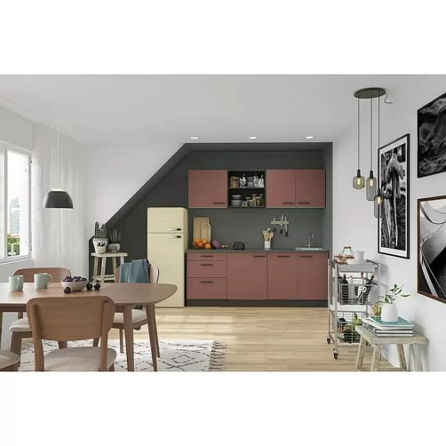 OPTIFIT Nizza407 Küchenzeile 210 cm Rostrot