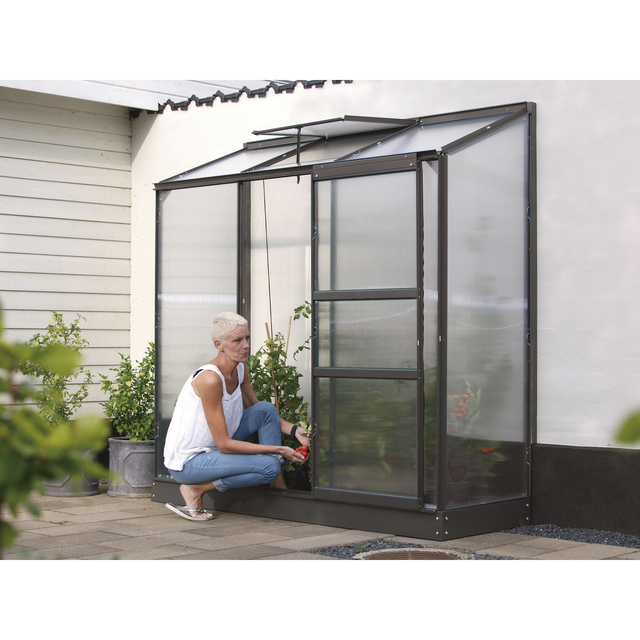 Vitavia Anlehn-Gewächshaus Ida 1300 HKP 4 mm Alu-Blank 1,3 m²