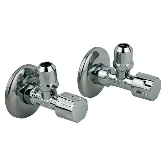 Kirchhoff Eckventil 21 mm (1/2 ZollAG) x 16,7 mm (3/8 ZollAG) x 10 mm Chrom 2 Stück