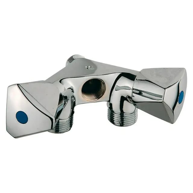 Kirchhoff Doppel-GA-Wandventil 21 mm(1/2 ZollAG) x 26,4 mm(3/4 ZollAG) x 18,7 mm(1/2 ZollIG)