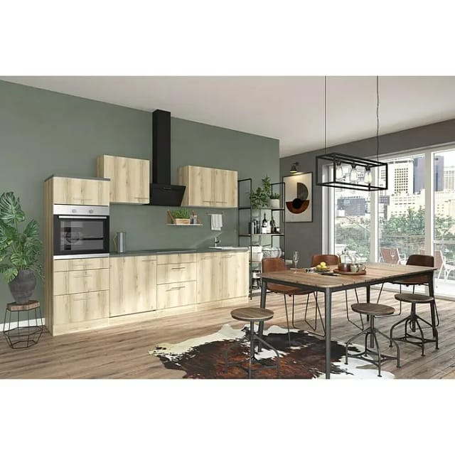 OPTIFIT Livorno290 Küchenzeile 270 cm Wildeiche Nachbildung