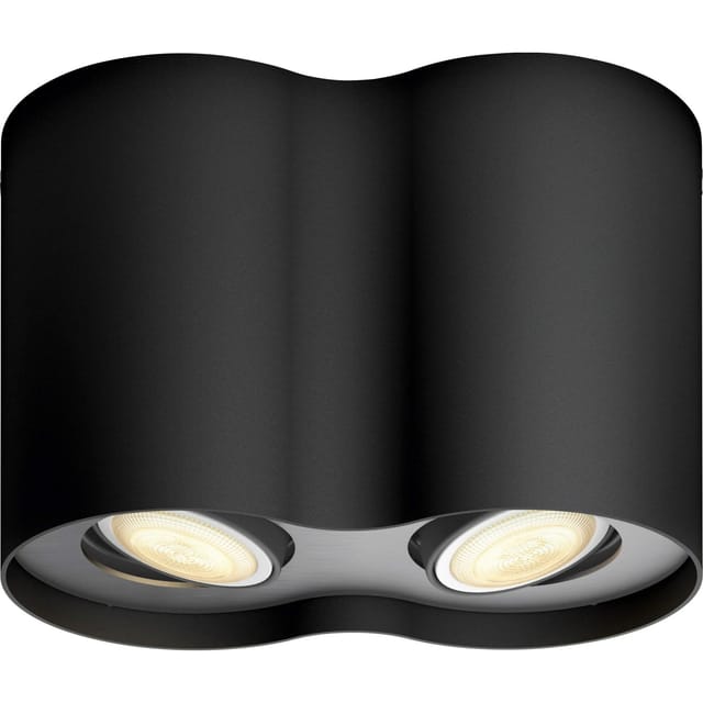 Philips Hue Spot 2-flg. White Ambiance Pillar Schwarz 2 x 250,m inkl. Dimmer