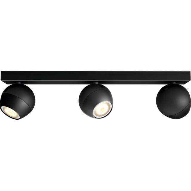Philips Hue Spot 3-flg. White Ambiance Buckram Schwarz 3 x 250,m inkl. Dimmer