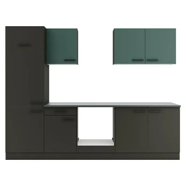 Optifit Küchenzeile KPVM 2711OE-9+ o. E-Geräte Steingrün/Anthrazit 270 cm